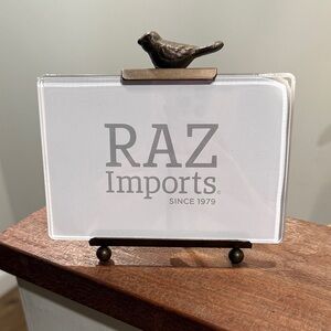 NWT RAZ Imports BRONZE BIRD PHOTO EASEL